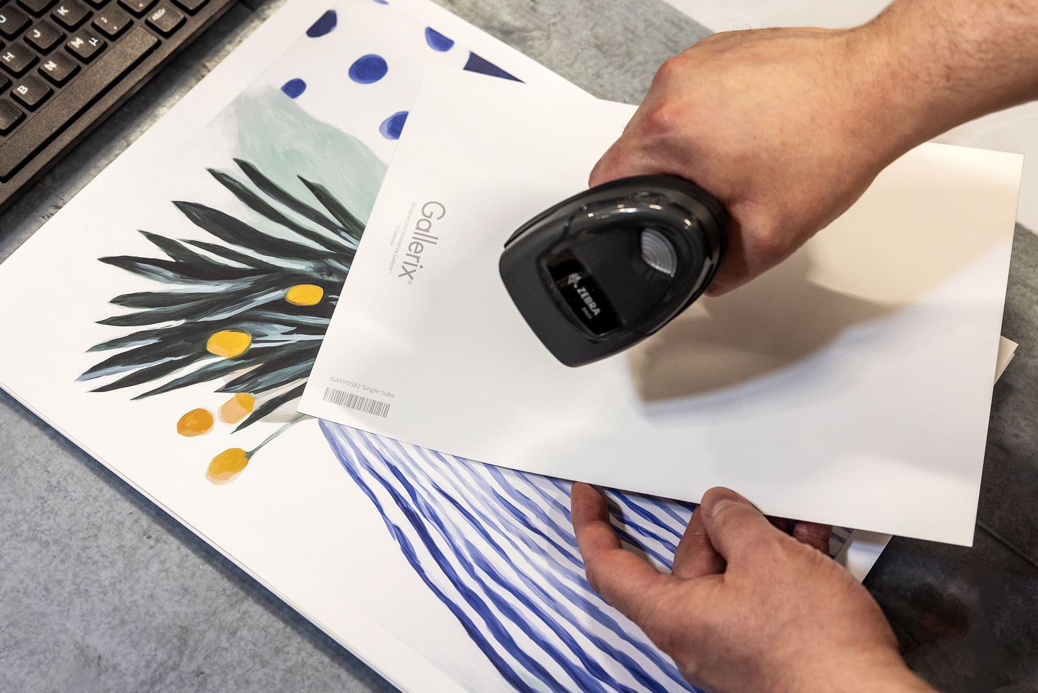 scanning EAN code poster