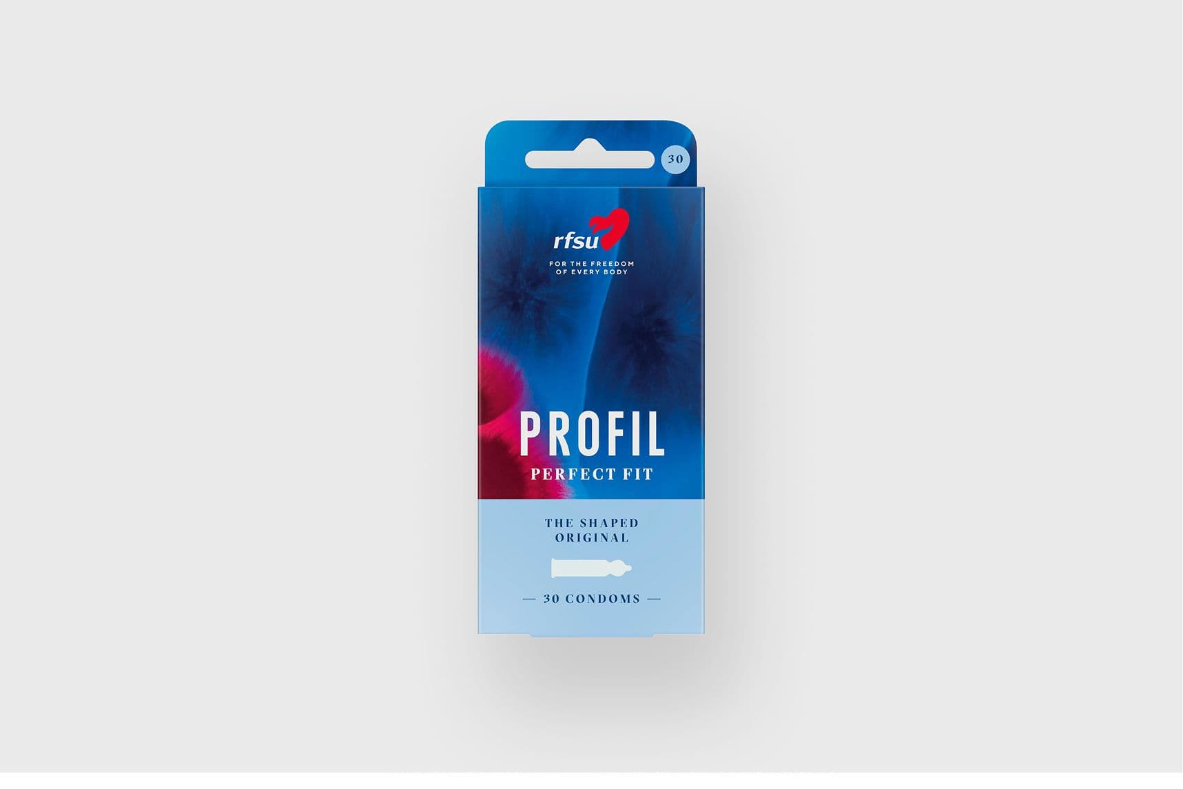 Kondomförpackning som är tryckt på kartong