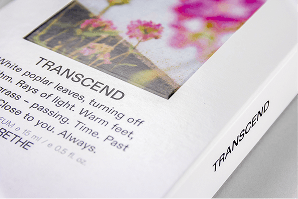 närbild på kartongförpackning med exklusivt tryck