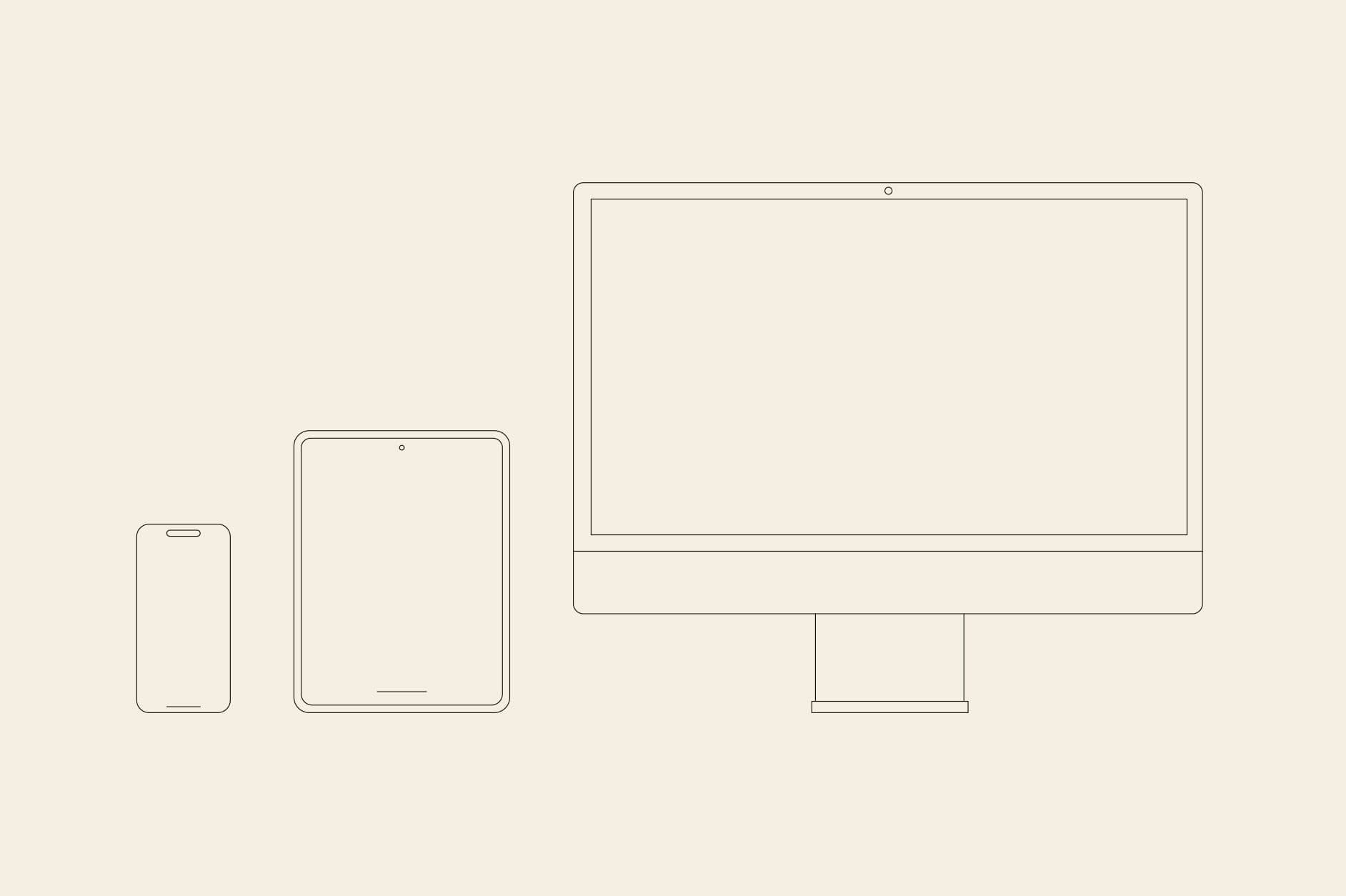 Illustration of computor, ipad and mobile phone