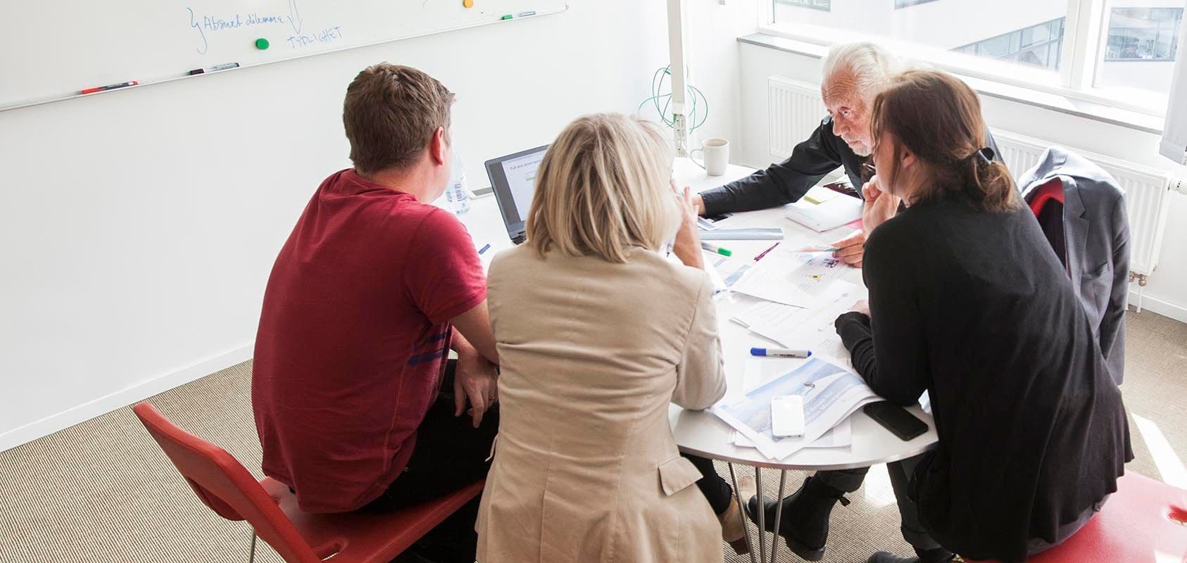 Team working at table